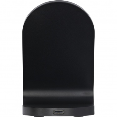 Logo trade promotional gift photo of: Loop 15W dual coil RCS recycled plastic wireless charging stand