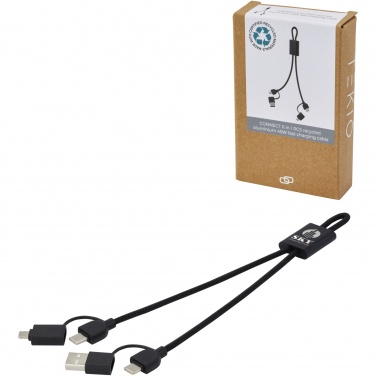 Logo trade corporate gift photo of: Connect 6-in-1 RCS recycled aluminium 45W quick charge & data transfer cable
