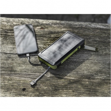 Logo trade business gift photo of: Soldy 10.000 mAh RCS recycled plastic solar dynamo power bank 