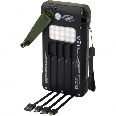 Logo trade promotional giveaways image of: Soldy 10.000 mAh RCS recycled plastic solar dynamo power bank 