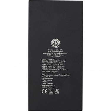 Logo trade business gift photo of: Connect 5000 mAh recycled aluminium power bank 