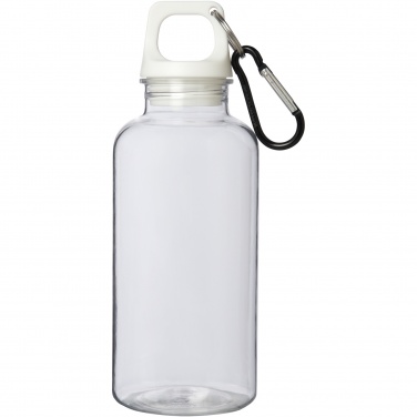 Logotrade promotional product picture of: Oregon 400 ml RCS certified recycled plastic water bottle with carabiner