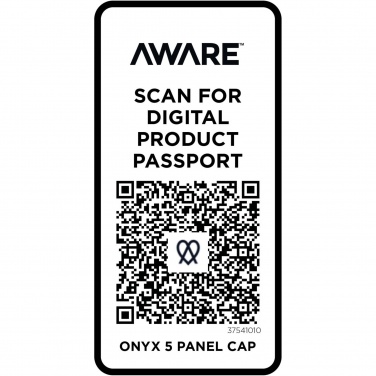 Logotrade promotional item image of: Onyx 5 panel Aware™ recycled cap