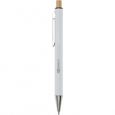 Logo trade promotional item photo of: Cyrus recycled aluminium ballpoint pen (blue ink)