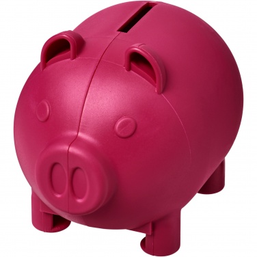 Logo trade promotional merchandise image of: Oink recycled plastic piggy bank