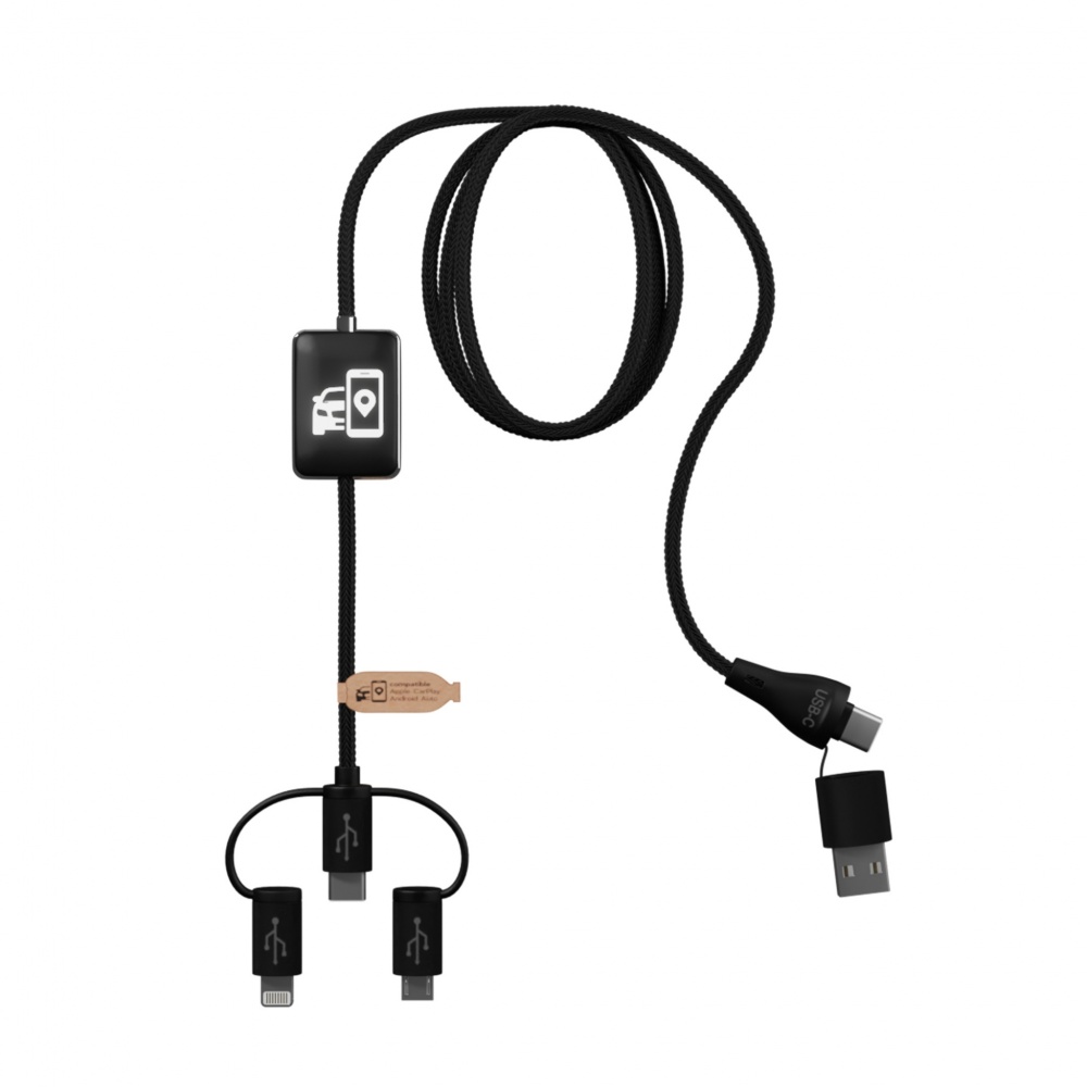 Logo trade promotional items image of: SCX.design C48 CarPlay 5-in-1 charging cable 