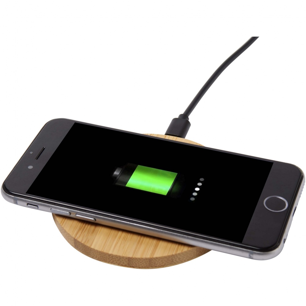 Logo trade corporate gift photo of: Essence 15W bamboo wireless charging pad
