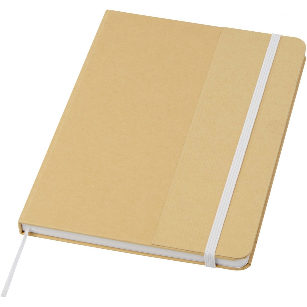 Logo trade promotional giveaway photo of: Nelida A5 recycled cardboard hard cover notebook