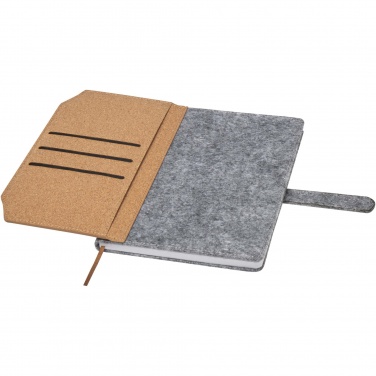 Logo trade corporate gifts picture of: Viviana A5 recycled felt and cork notebook