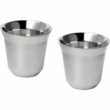 Logotrade promotional merchandise image of: Duo 80 ml RCS certified stainless steel espresso cup set 