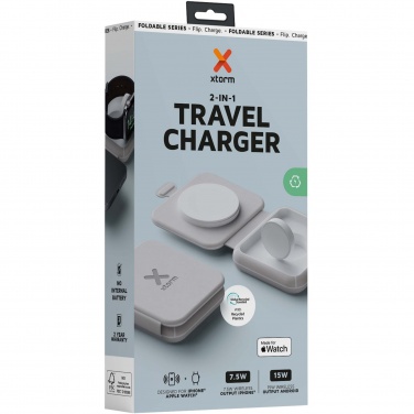 Logo trade corporate gifts image of: Xtorm XWF21 15W foldable 2-in-1 wireless travel charger