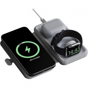 Logo trade business gift photo of: Xtorm XWF31 15W foldable 3-in-1 wireless travel charger