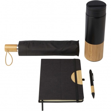 Logo trade promotional giveaways image of: Carmen A5 hard cover notebook and ballpoint pen gift set