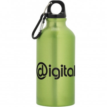 Logo trade promotional products image of: Oregon 400 ml aluminium water bottle with carabiner