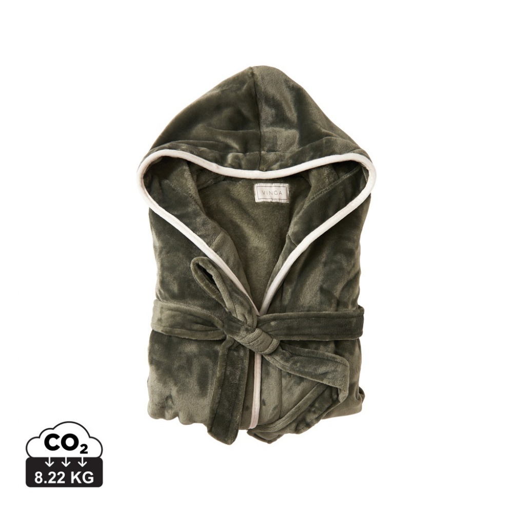 Logo trade promotional merchandise image of: VINGA Louis luxury plush RPET robe size L-XL