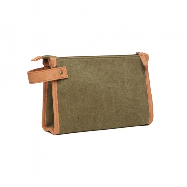 Logo trade promotional merchandise image of: VINGA Bosler GRS recycled canvas toiletry bag