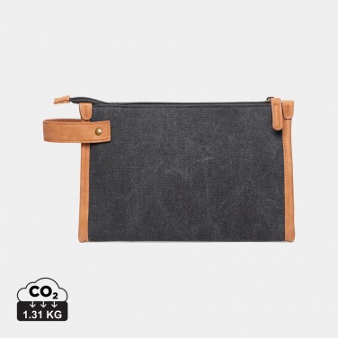 Logo trade promotional merchandise image of: VINGA Bosler GRS recycled canvas toiletry bag
