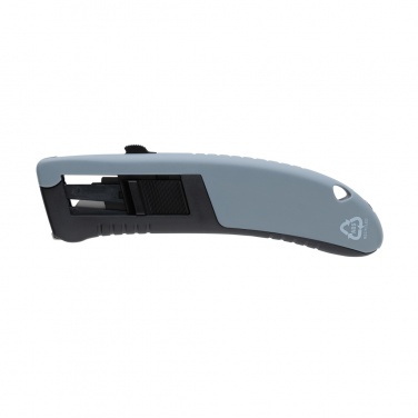 Logo trade promotional giveaways picture of: RCS certified recycled plastic Auto retract safety knife