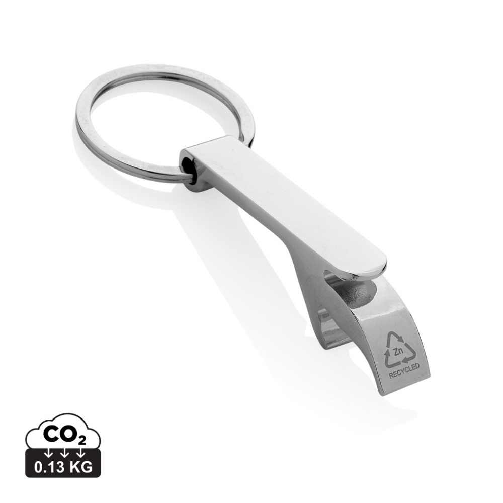 Logo trade corporate gifts image of: RCS recycled zinc alloy bottle opener keychain
