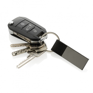 Logo trade promotional item photo of: Luxury PU keychain RCS recycled zinc alloy