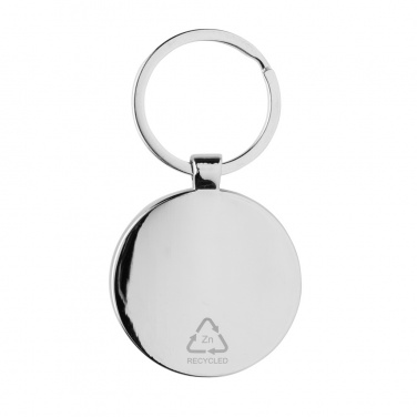 Logo trade advertising products picture of: RCS recycled zinc alloy round keychain with bamboo