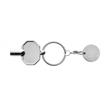 Logo trade promotional merchandise picture of: RCS recycled zinc alloy radiator key keychain with coin