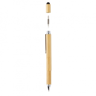 Logo trade promotional merchandise picture of: Bamboo 5-in-1 toolpen