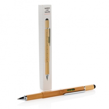 Logo trade corporate gifts image of: Bamboo 5-in-1 toolpen