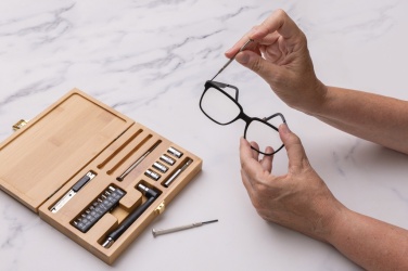 Logo trade promotional giveaways image of: Carvine 21 pcs bamboo tool set