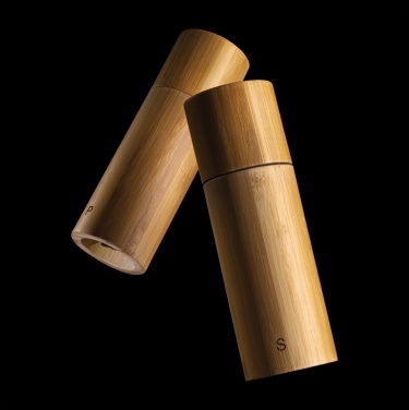 Logo trade promotional giveaway photo of: Ukiyo bamboo salt and pepper mill set