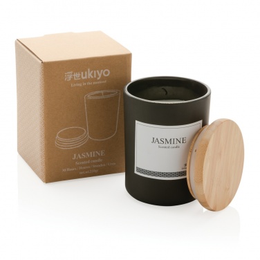 Logotrade business gift image of: Ukiyo deluxe scented candle with bamboo lid