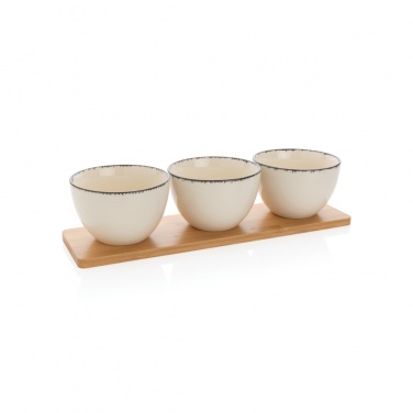 Logotrade corporate gift image of: Ukiyo 3pc serving bowl set with bamboo tray