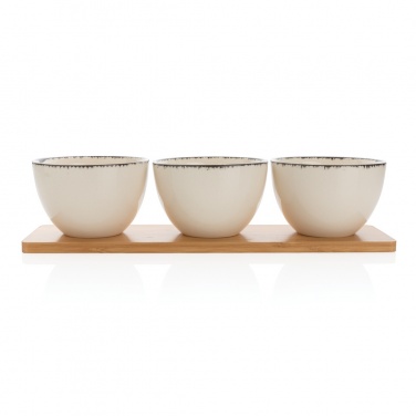 Logotrade promotional gifts photo of: Ukiyo 3pc serving bowl set with bamboo tray