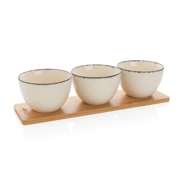 Logotrade business gift image of: Ukiyo 3pc serving bowl set with bamboo tray