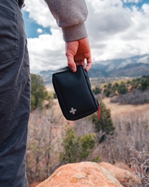 Logo trade promotional products image of: RCS recycled nubuck PU pouch  first aid set