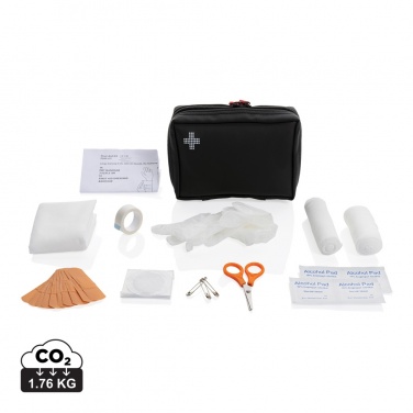 Logo trade corporate gift photo of: RCS recycled nubuck PU pouch  first aid set