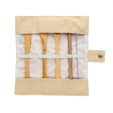 Logotrade business gift image of: Reusable bamboo travel cutlery set