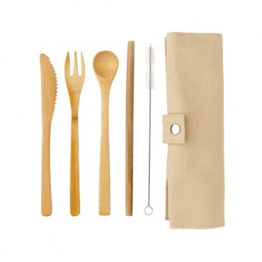 Logotrade advertising products photo of: Reusable bamboo travel cutlery set