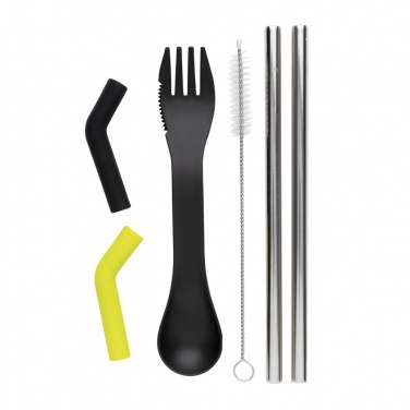 Logotrade advertising products photo of: Tierra 2pcs straw and cutlery set in pouch