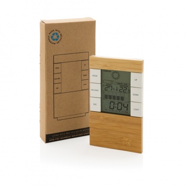Logo trade promotional merchandise image of: Utah RCS rplastic and bamboo weather station