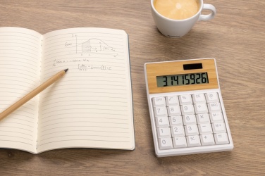 Logotrade promotional product picture of: Utah RCS recycled plastic and  bamboo calculator