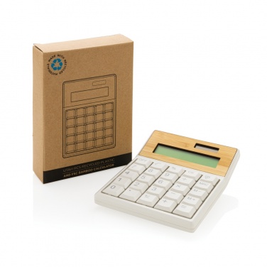 Logotrade promotional gift image of: Utah RCS recycled plastic and  bamboo calculator