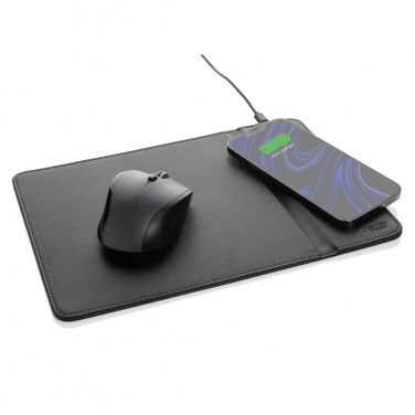 Logotrade promotional product picture of: Swiss Peak RCS recycled PU 10W wireless charging mousepad