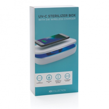 Logotrade promotional giveaway image of: UV-C steriliser box with 5W wireless charger