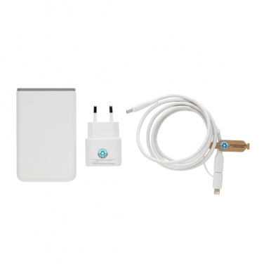 Logo trade corporate gift photo of: Surge RCS recyled PET 20W type C 3 pcs charging set