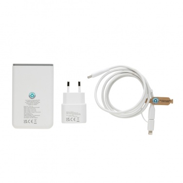 Logo trade promotional merchandise image of: Surge RCS recyled PET 20W type C 3 pcs charging set