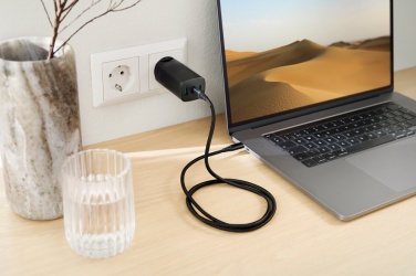 Logo trade corporate gifts image of: Philips 65W ultra fast PD 3-port USB wall charger