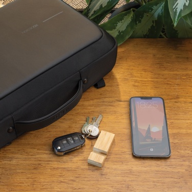 Logotrade promotional merchandise picture of: Standkey bamboo keychain phone stand