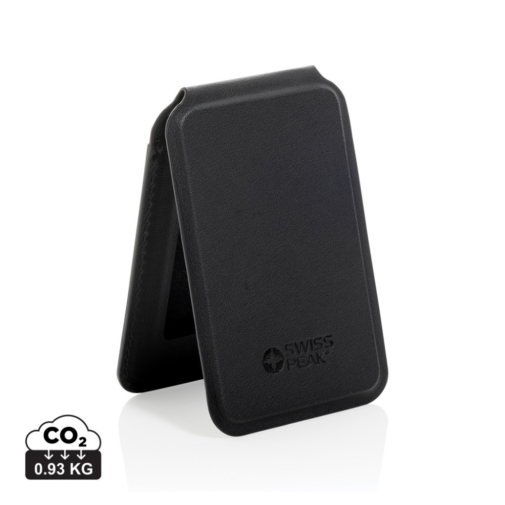 Logo trade promotional items image of: Magstand RCS recycled PU magnetic phone wallet with stand