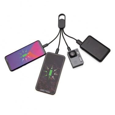 Logo trade promotional products image of: 4-in-1 cable with carabiner clip